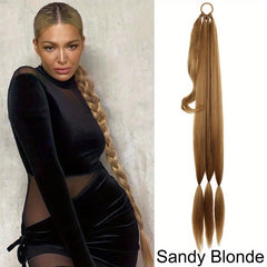 Long Braided Ponytail Extensions DIY Y2K Synthetic Hairpiece For Women