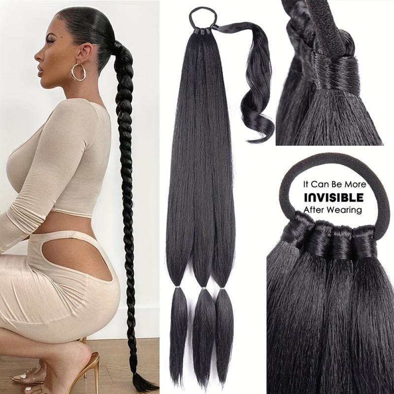 Long Braided Ponytail Extensions DIY Y2K Synthetic Hairpiece For Women