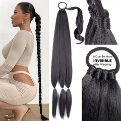 Long Braided Ponytail Extensions DIY Y2K Synthetic Hairpiece For Women