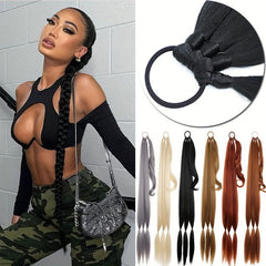 Long Braided Ponytail Extensions DIY Y2K Synthetic Hairpiece For Women