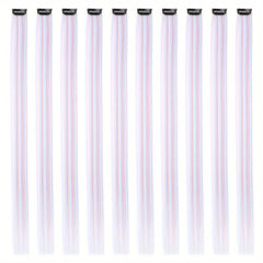 10pcs 50 Straight Hair Extensions Multicolor Red Pink Purple Green Hair Pieces