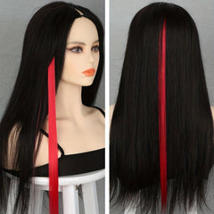 10pcs 50 Straight Hair Extensions Multicolor Red Pink Purple Green Hair Pieces