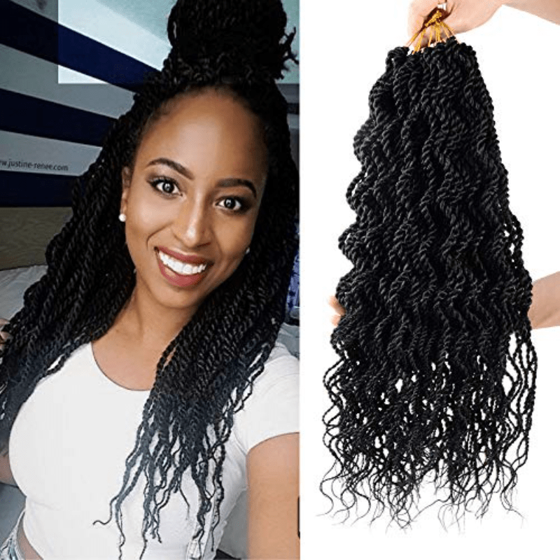 45 72 Cm Wavy Twisted Crochet Hair Extensions For Women