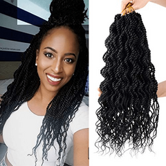 45 72 Cm Wavy Twisted Crochet Hair Extensions For Women