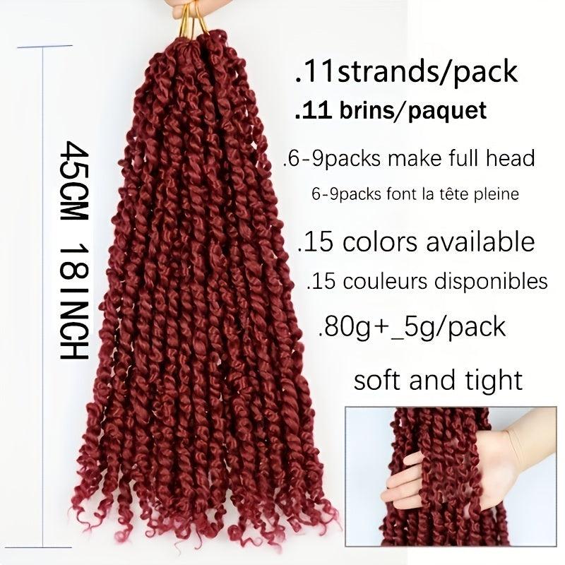 Passion Twist Hair Extensions Ombre Fluffy Pre Looped Crochet Braids 45-72 cm