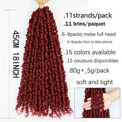 Passion Twist Hair Extensions Ombre Fluffy Pre Looped Crochet Braids 45-72 cm
