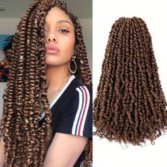 Passion Twist Hair Extensions Ombre Fluffy Pre Looped Crochet Braids 45-72 cm