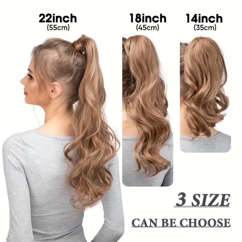 Curly Wavy Ponytail Extension Wrap Around Clip In Hair Extensions