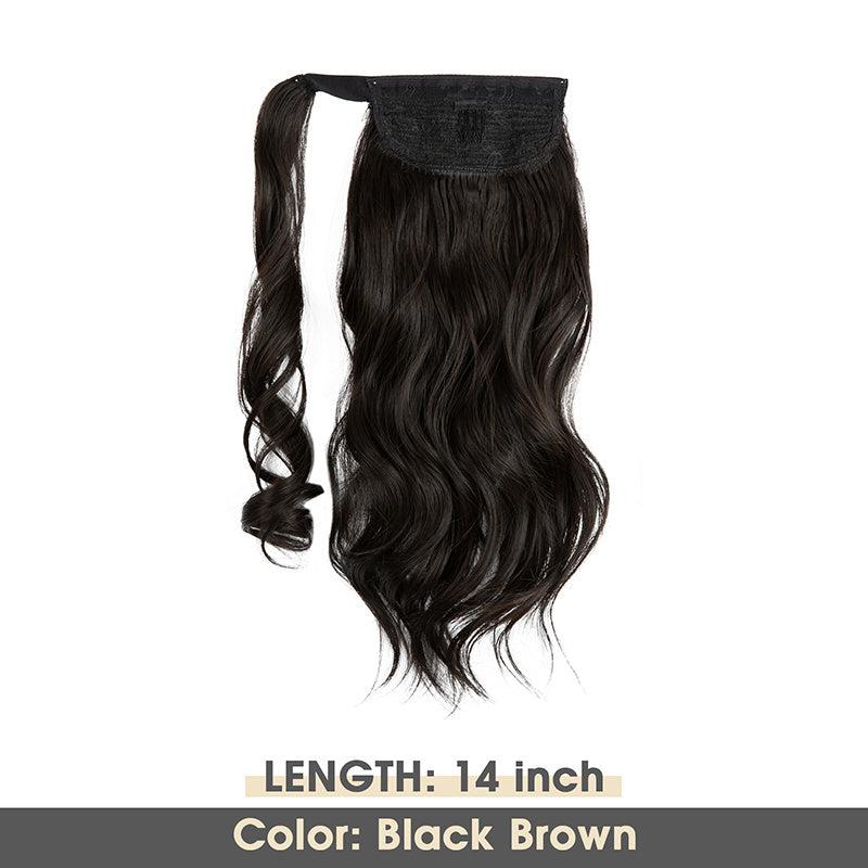 Curly Wavy Ponytail Extension Wrap Around Clip In Hair Extensions