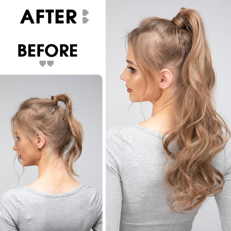 Curly Wavy Ponytail Extension Wrap Around Clip In Hair Extensions