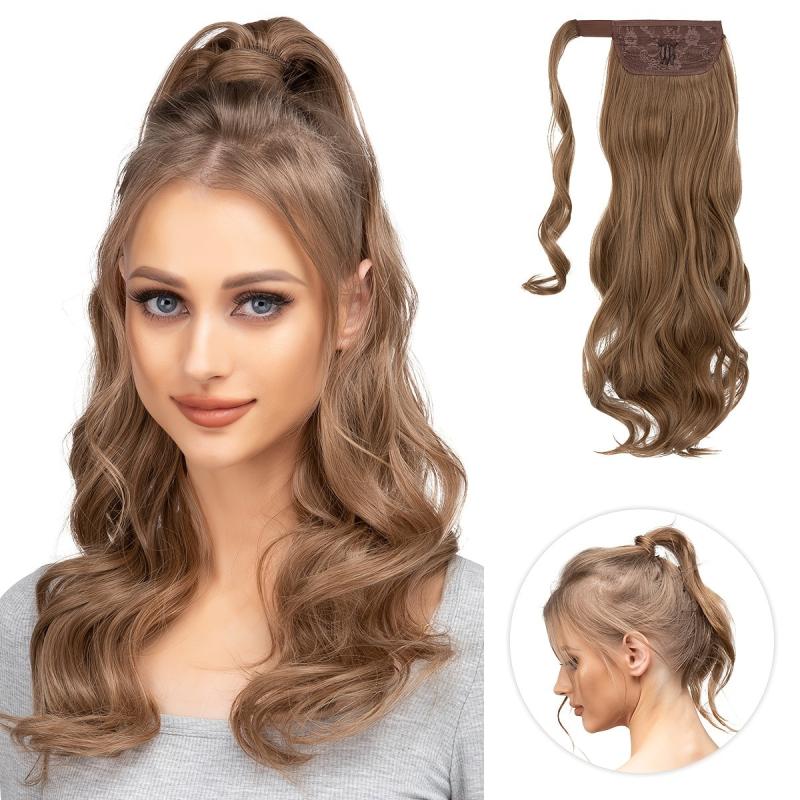 Curly Wavy Ponytail Extension Wrap Around Clip In Hair Extensions