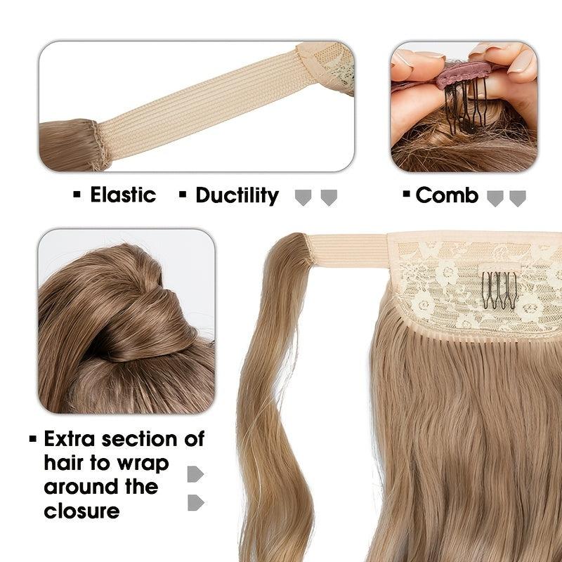 Curly Wavy Ponytail Extension Wrap Around Clip In Hair Extensions