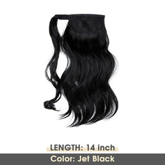 Curly Wavy Ponytail Extension Wrap Around Clip In Hair Extensions