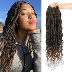 6packs 45 Wavy Senegalese Twisted Crochet Hair 18inch