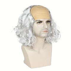 Old Man Costume Wig Balding Cap Wigs Bald Cosplay Halloween Party Wig