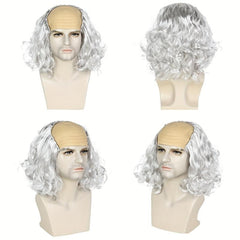 Old Man Costume Wig Balding Cap Wigs Bald Cosplay Halloween Party Wig