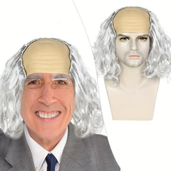 Old Man Costume Wig Balding Cap Wigs Bald Cosplay Halloween Party Wig