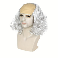 Old Man Costume Wig Balding Cap Wigs Bald Cosplay Halloween Party Wig