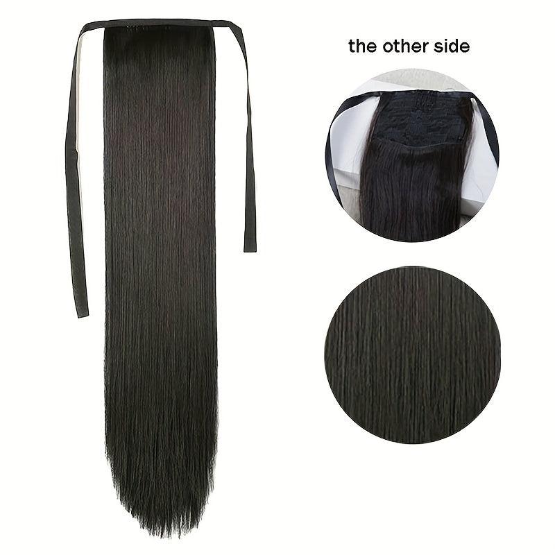 Straight Ponytail Extensions 45-72-66 cm Clip In Wrap Around Long Hair