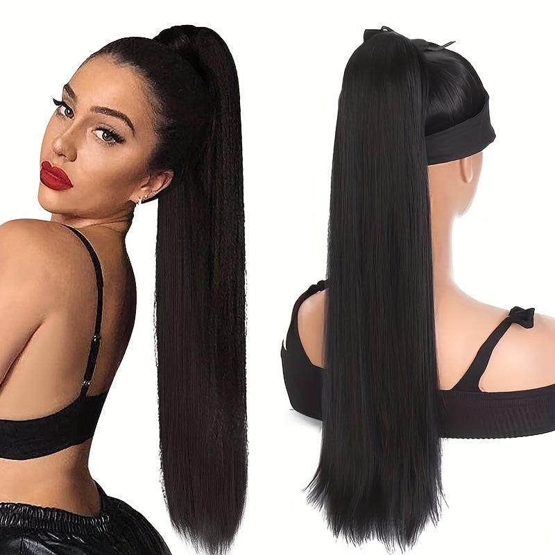 Straight Ponytail Extensions 45-72-66 cm Clip In Wrap Around Long Hair