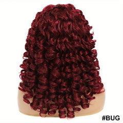 Fluffy Afro Curly Wig with Bangs Soft Synthetic Hair Replacement