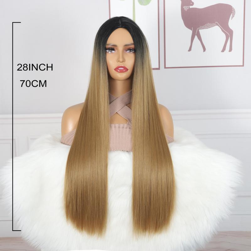 12 Cm Long Straight Hair Wigs For Women Fiber Synthetic Rose Net Hair Wigs