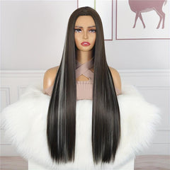 12 Cm Long Straight Hair Wigs For Women Fiber Synthetic Rose Net Hair Wigs
