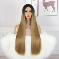 12 Cm Long Straight Hair Wigs For Women Fiber Synthetic Rose Net Hair Wigs