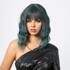 Natural Wavy Bob Short Hair Ombre Pink Wig for Holiday Party or Cosplay