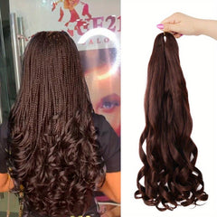 88cm Long French Curly Braiding Hair Extensions Lightweight Synthetic Wavy Hair