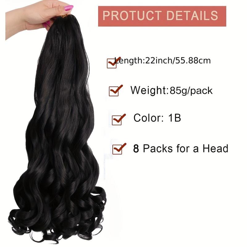 88cm Long French Curly Braiding Hair Extensions Lightweight Synthetic Wavy Hair