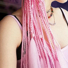 12PCS Set Long Braided Ponytail Hairpieces Synthetic Hair Extensions For Women