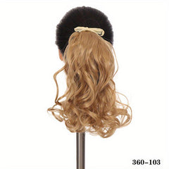 10 Inch Short Curly Ponytail with Ribbon and Clip Extensions
