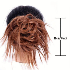 25cm Messy Hair Bun Extension Ponytail with Elastic Band