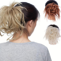 25cm Messy Hair Bun Extension Ponytail with Elastic Band