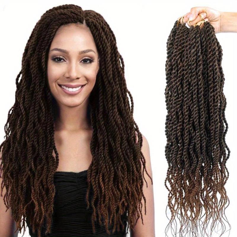 Wavy Senegalese Twisted Crochet Woven Hair Extensions 45-72 cm for Women