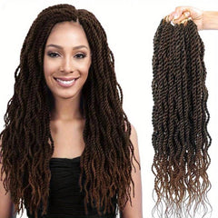 Wavy Senegalese Twisted Crochet Woven Hair Extensions 45-72 cm for Women