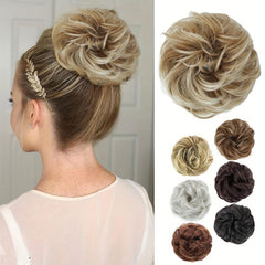 Curly Wavy Hair Scrunchies for Women Messy Bun Hairpiece