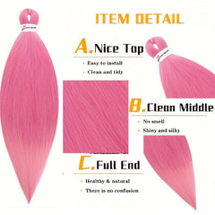 Pre Stretched Braiding Hair Synthetic Crochet Extensions 66cm