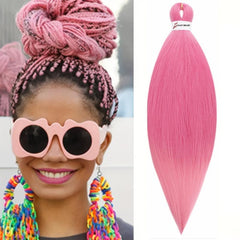 Pre Stretched Braiding Hair Synthetic Crochet Extensions 66cm