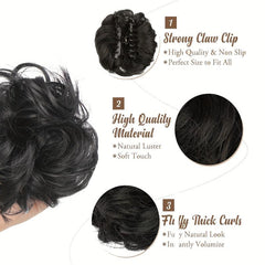 Messy Hair Bun Claw Clip Hair Scrunchies Chignon Updo Hairpiece