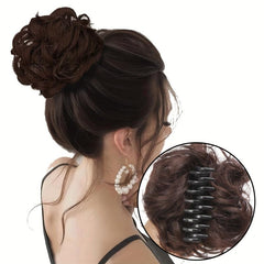 Messy Hair Bun Claw Clip Hair Scrunchies Chignon Updo Hairpiece