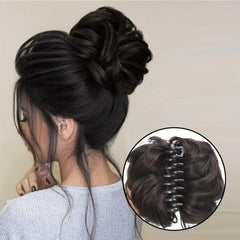 Messy Hair Bun Claw Clip Hair Scrunchies Chignon Updo Hairpiece