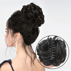 Messy Hair Bun Claw Clip Hair Scrunchies Chignon Updo Hairpiece