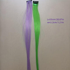 Colorful Straight Synthetic Hair Extensions for Halloween Parties