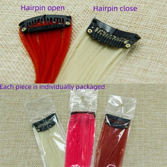 Colorful Straight Synthetic Hair Extensions for Halloween Parties