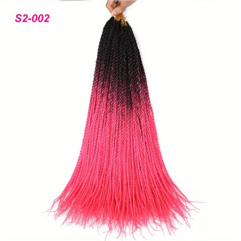 Rainbow Ombre Senegalese Twist Crochet Braids Synthetic Hair Extensions