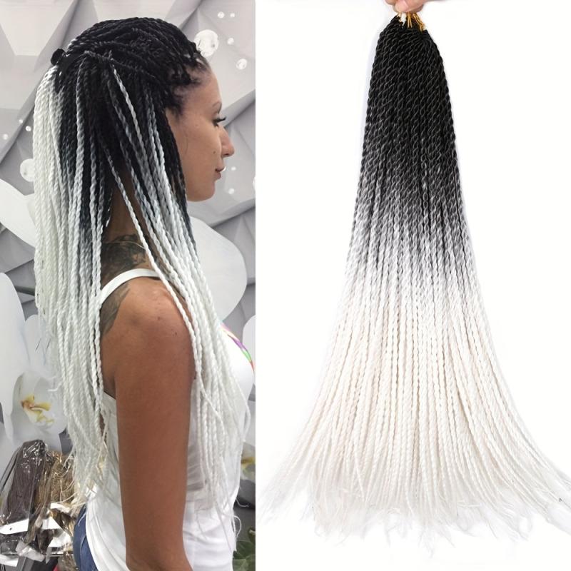 Rainbow Ombre Senegalese Twist Crochet Braids Synthetic Hair Extensions