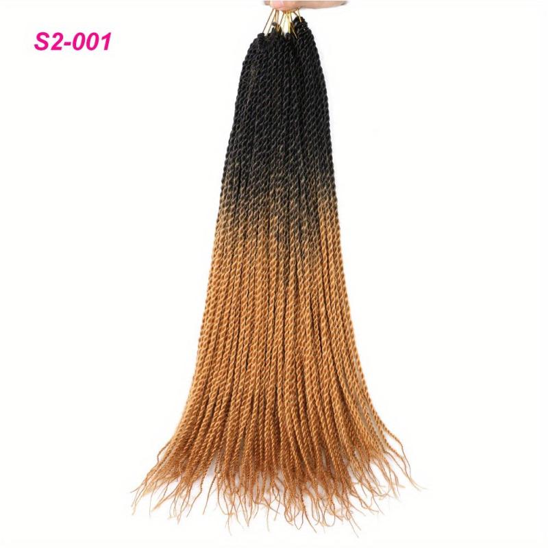 Rainbow Ombre Senegalese Twist Crochet Braids Synthetic Hair Extensions