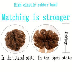 Messy Donut Hair Buns Updo Chignon with Elastic Hair Rope